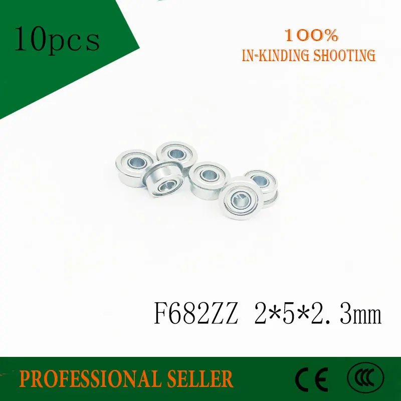 Free Shipping 10PCS F682 F682ZZ 2*5*2.3mm ABEC-3 flange bearing ZZseals Bushing ball bearings | Обустройство дома