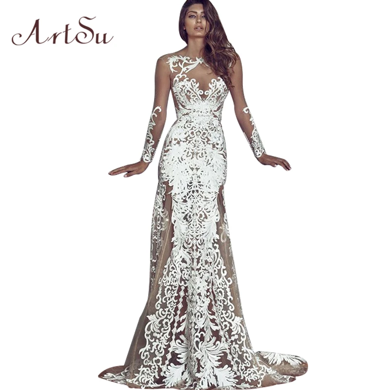Арцу осеннее белое кружевное свадебное платье вечерние платья Макси женское