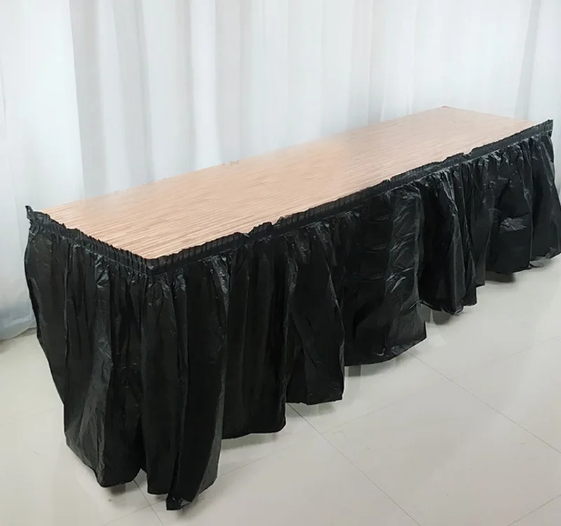Black Туманные одноразовые настольные юбки для свадебного украшения DIY День рождения Тюль домашний декор ручной работы художественный материал - Цвет: Black