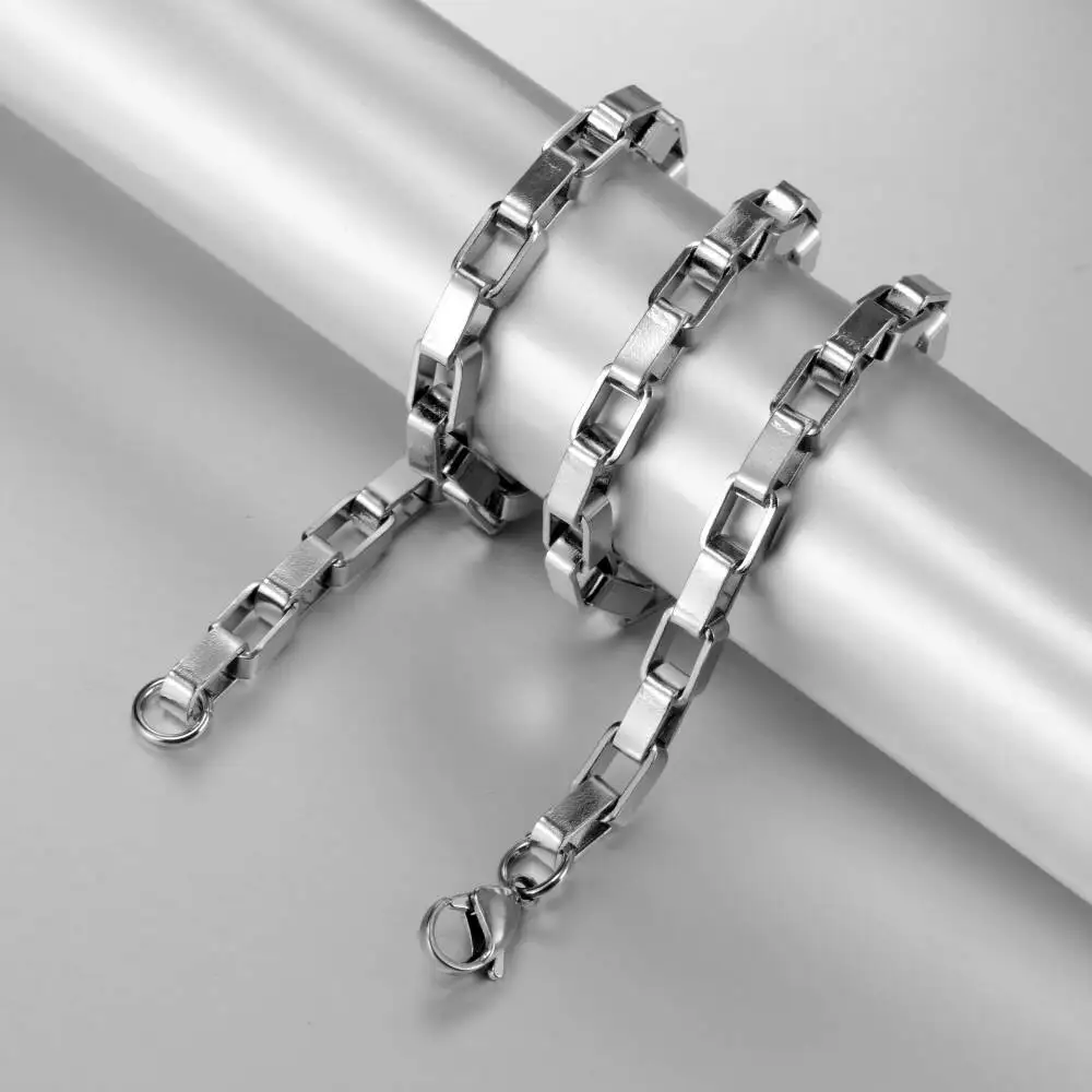1.6/2/3/5.8 мм Серебряный тон Нержавеющая сталь Фигаро цепи нержавеющая сталь