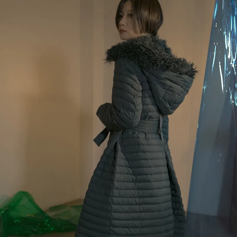 Original Independent Designer Suit-dress ILIAD 2018 Autumn And New Product Heavy Seta Lead Down Jackets Loose Coat Long Fund | Женская