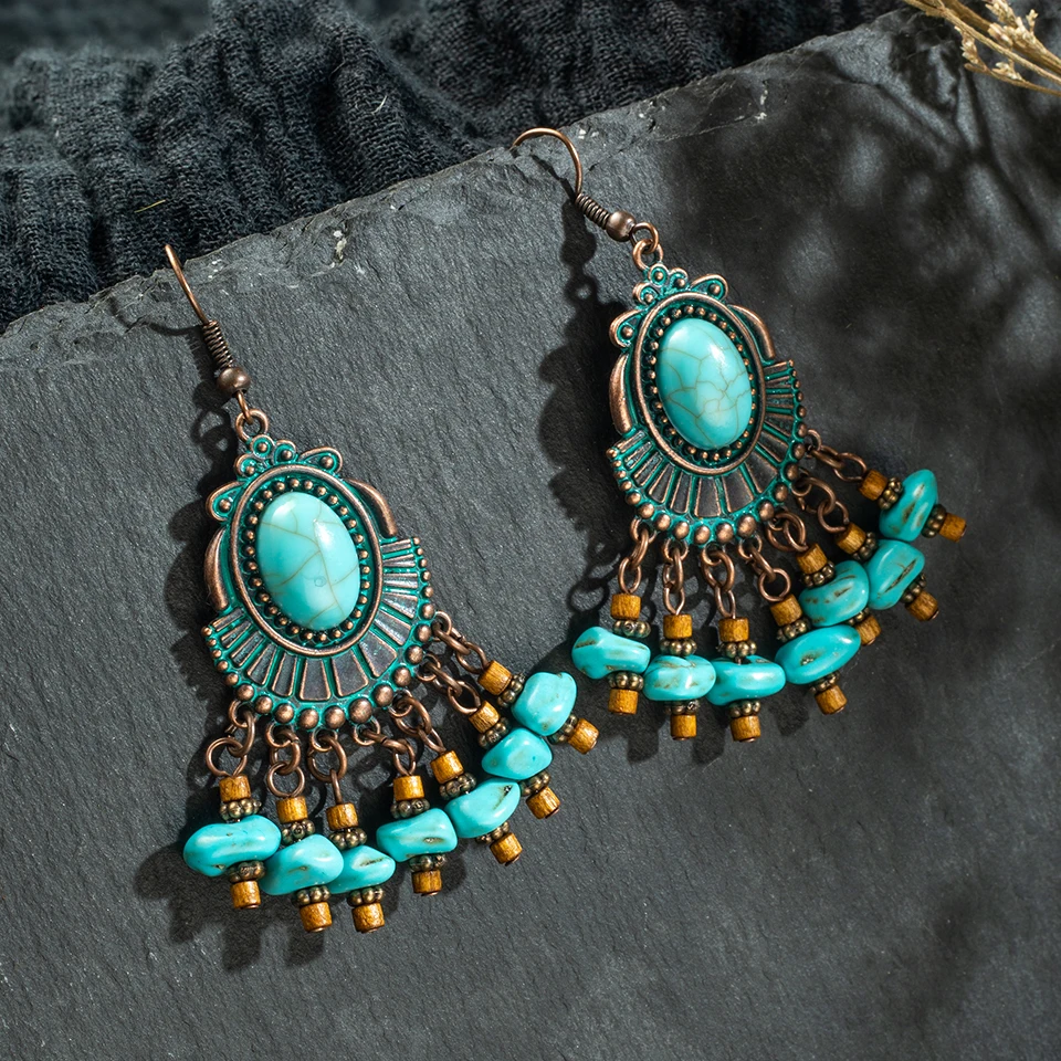 Несколько старинных этнические Boho Висячие серьги-капли в подарок для женщин Женский юбилейный Свадебный вечерние свадебные ювелирные изделия оптом