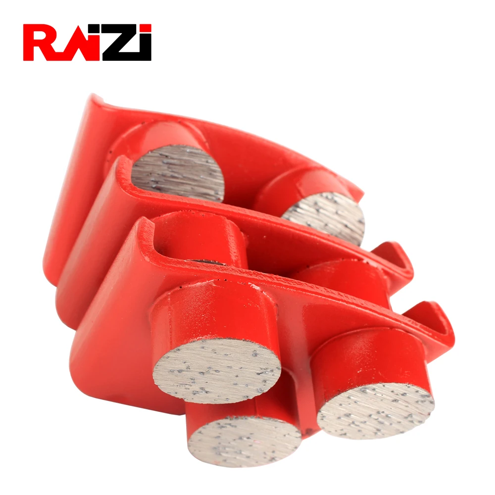 Raizi 3Pcs Metal Diamond Grinding Disc For HTC Concrete Floor Grinder Grit 30 Madium Concrete Grinding Plate Segment Shoes