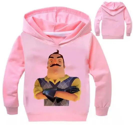 Детские толстовки с капюшоном Hello Neighbor для мальчиков и девочек пуловер футболка