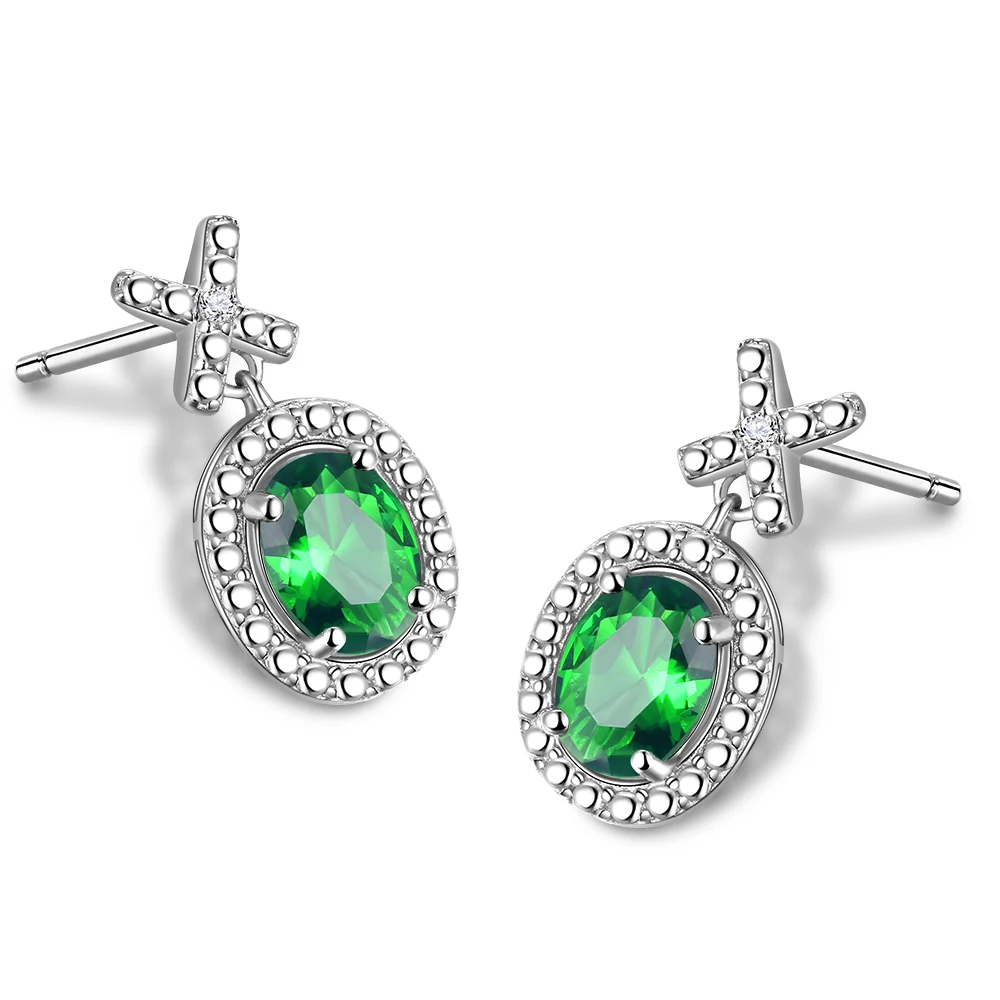 Женские серьги с синим топазом DOUBLE-R из стерлингового серебра 925 пробы сапфировым