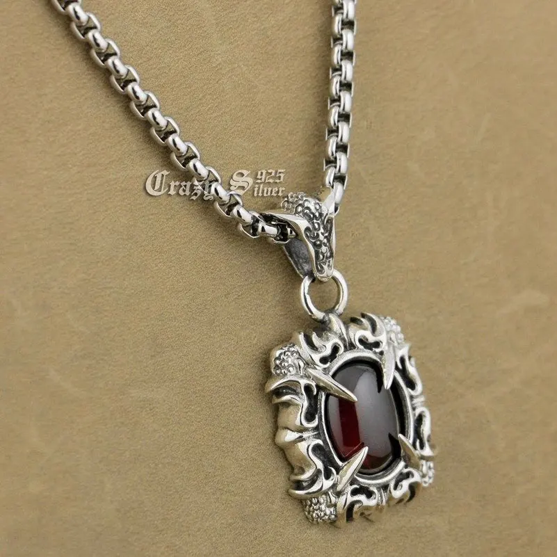 Кулон в стиле Панк Рокер модный кулон из твердого стерлингового серебра 925 пробы