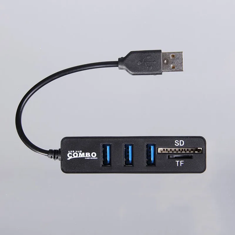 Новейшие комбинированные 3 USB2.0 концентраторы MicroSD SD TF USB2.0 MicroUSB универсальный картридер дизайн для портативных ПК Notbook Macbook
