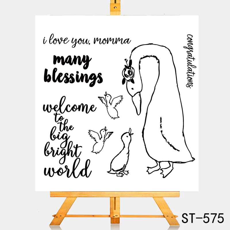 

AZSG Lovely mother swan Clear Stamps For DIY Scrapbooking Rubber Stamp/ Seal Paper Craft Clear Stamp Card Making