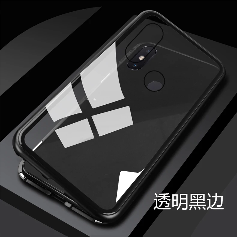 Магнитный адсорбционный чехол для телефона Xiaomi Redmi Note 5 Алюминиевый металлический бампер закаленное стекло Капа для Xiaomi Mi8 8 SE флип-чехол s