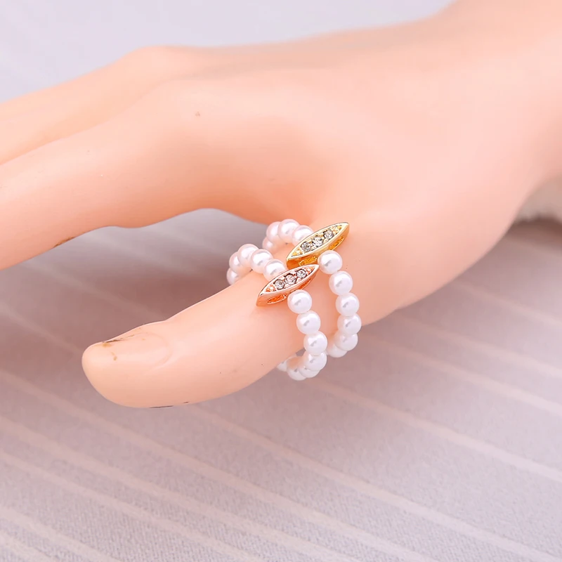 Оптовая цена оптовая акриловый жемчуг кристалл свадебное очаровательное кольцо