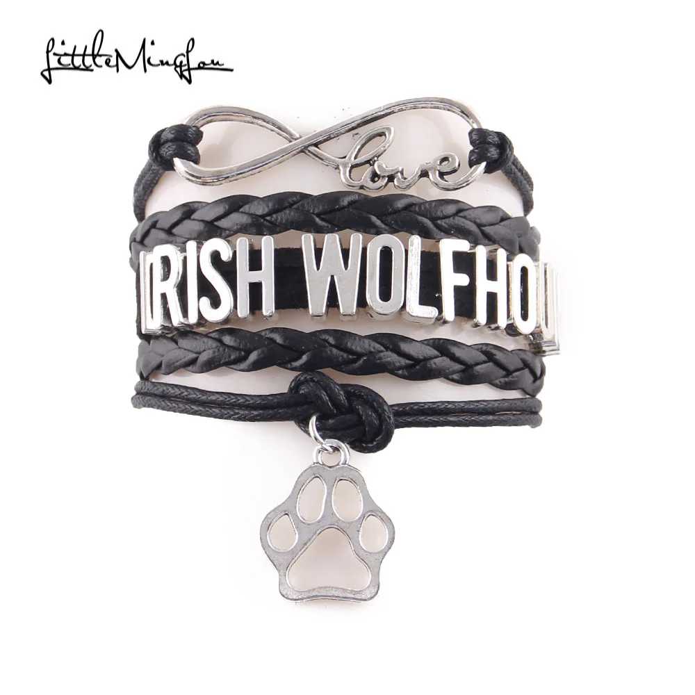 

Маленький MingLou, бесконечность, любовь, Ирландский стиль, браслет с животными, амулет лапа, кожаная оболочка, мужские браслеты и браслеты для ...