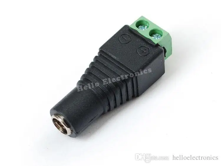 Гнездовой адаптер питания постоянного тока-разъем 2 1 мм для винтовой клеммной