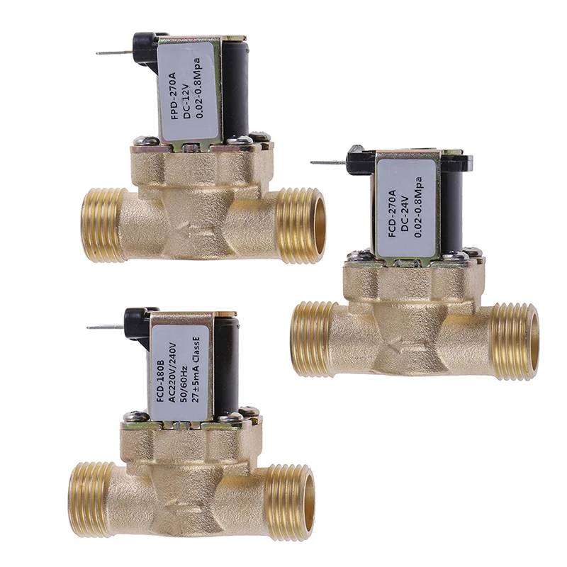 G1/2 ''латунный Электрический электромагнитный клапан DC 12V 24V AC 220V для солнечного