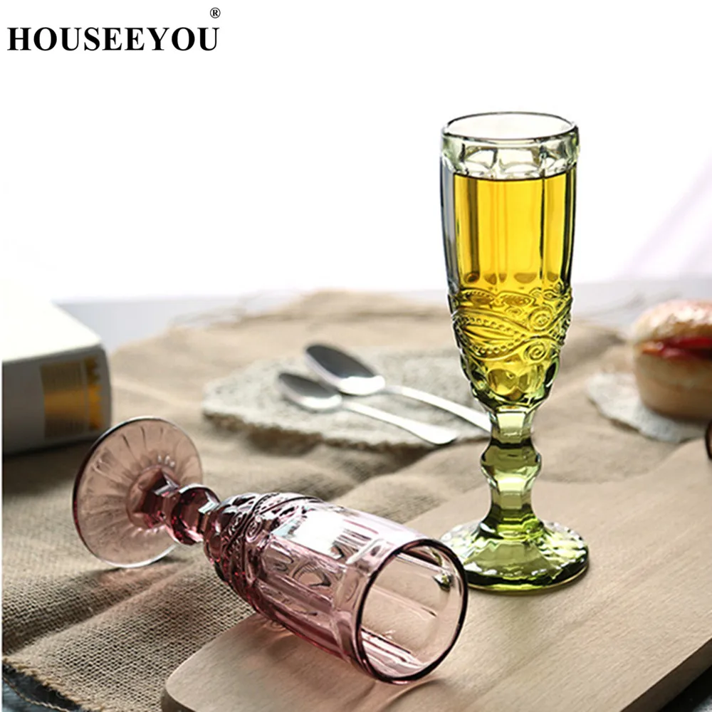 HOUSEEYOU 3 шт. старомодные хрустальные резные стеклянные бокалы для вина бокалы для шампанского Коктейльные питьевые бренди Виски Бар инструменты