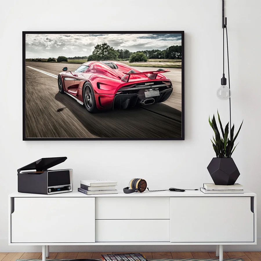 Wall Art Posters Koenigsegg Super Sport Car Picture Canvas Cloth Print For Living Room Decor Paintings | Дом и сад