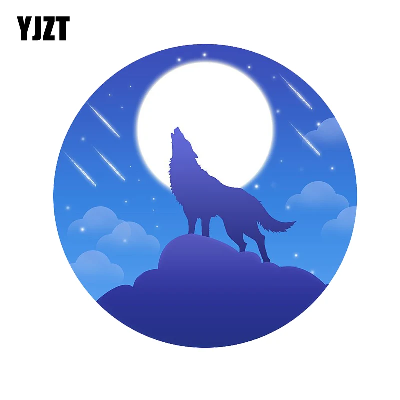 

YJZT 12.8M*12.8CM Stylish Moon Wolf Decal PVC Motorcycle Car Sticker 11-00542