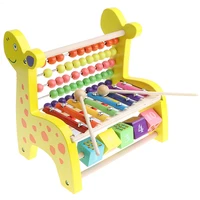 kid wooden developmental toy for toddlers music sound revolving number blocks counting abacus xylophone learning toddler toys