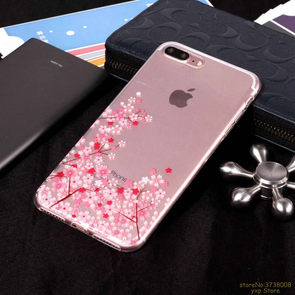 Мягкий силиконовый чехол для телефона из ТПУ с цветком простой стиль Apple iPhone 7 8 PLUS