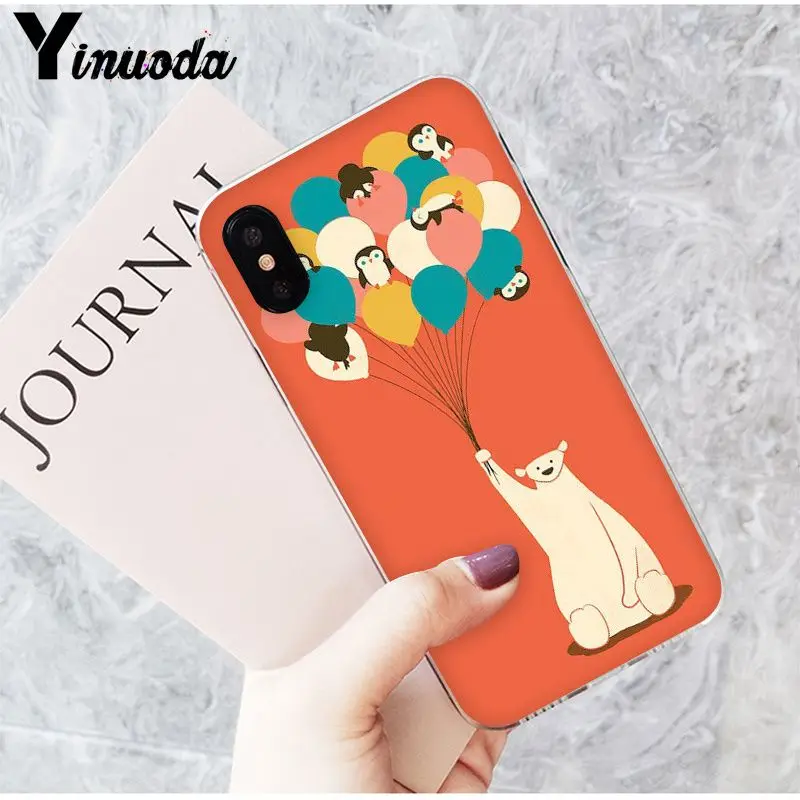 Yinuoda милый Прекрасный Пингвин полярный медведь рисунок телефон чехол для iPhone 8 7 6