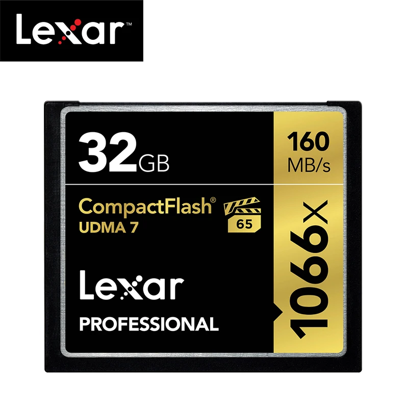 Оригинальный Lexar UDMA 7 CF карт 1066x64 Гб оперативной памяти 32 встроенной до 160 МБ/с. VPG-65