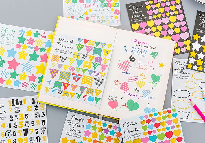 1 лист мультяшный геометрический дневник стикер s Post It Kawaii планировщик Memo DIY Скрапбукинг наклейка канцелярские товары новая детская игрушка наклейка s