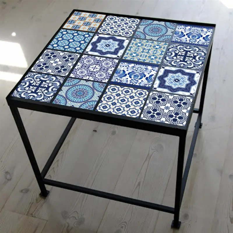 Настенные плитки наклейки 3D для ванной кухни синий фарфор шаблон декор клей