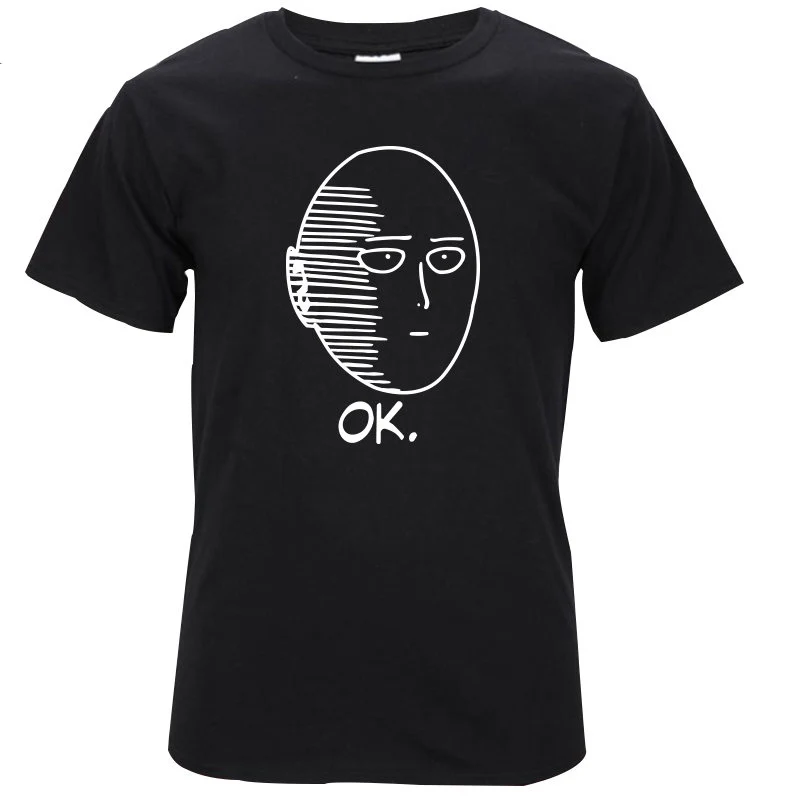100% хлопок Аниме One Punch Man с принтом Мужская футболка модные удобные мужские