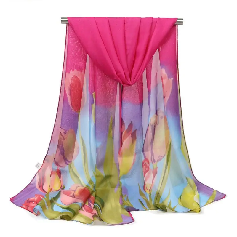 1 шт. модный шарф-шаль шифон блестящий Омбре хиджаб шейный теплый шелковый шарф