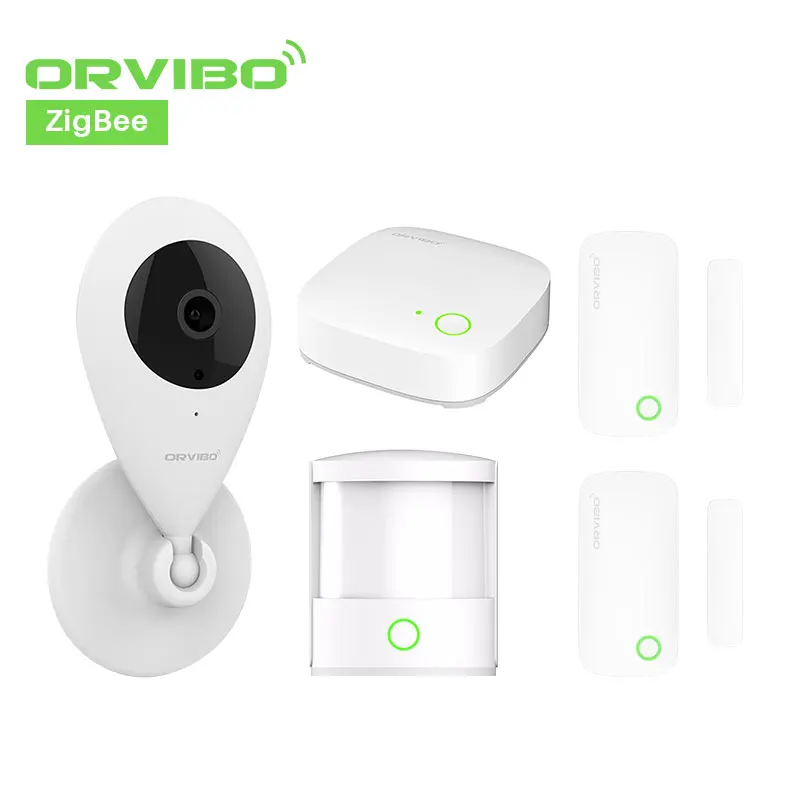Orvibo беспроводной умный комплект безопасности сигнализация Система смарт Zigbee MiniHub Wifi IP камера датчик двери окна датчик движения приложение управление