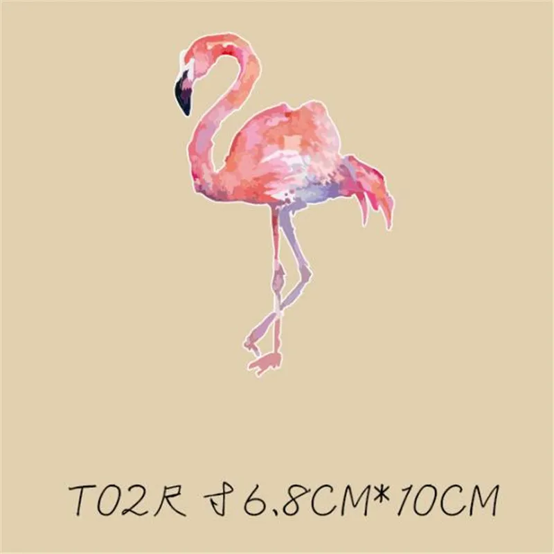 T shirt heat transfer printing 325mm pink flamingo pvc patch for clothes iron on flower patches clothing stickers | Дом и сад