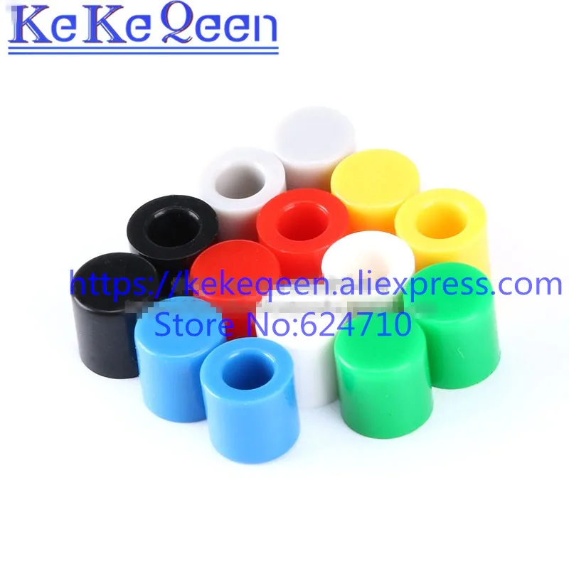 

100pcs 7Colors Plastic Cap hat for 6*6mm Tactile Push Button Switch Lid Cover A56 6x6mm Green Yellow Red Black White Blue Grey