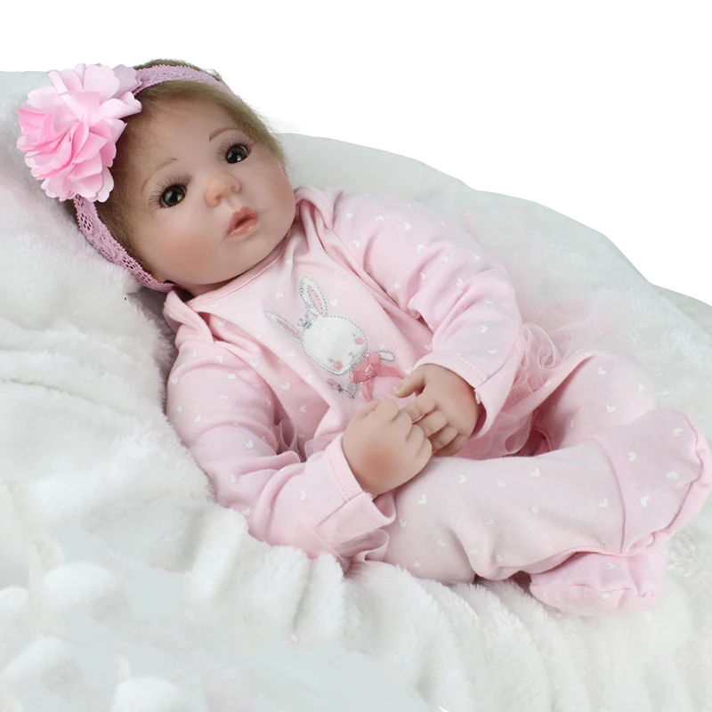 Кукла реборн Новорожденный ребенок Kimi укорененный мохеровый розовый Bebe