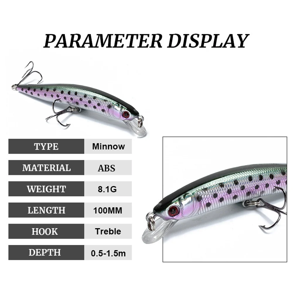 Victorsense Minnow приманки для ловли рыбы высота каблука 10 см 8 1 г приманка Topwater Crank