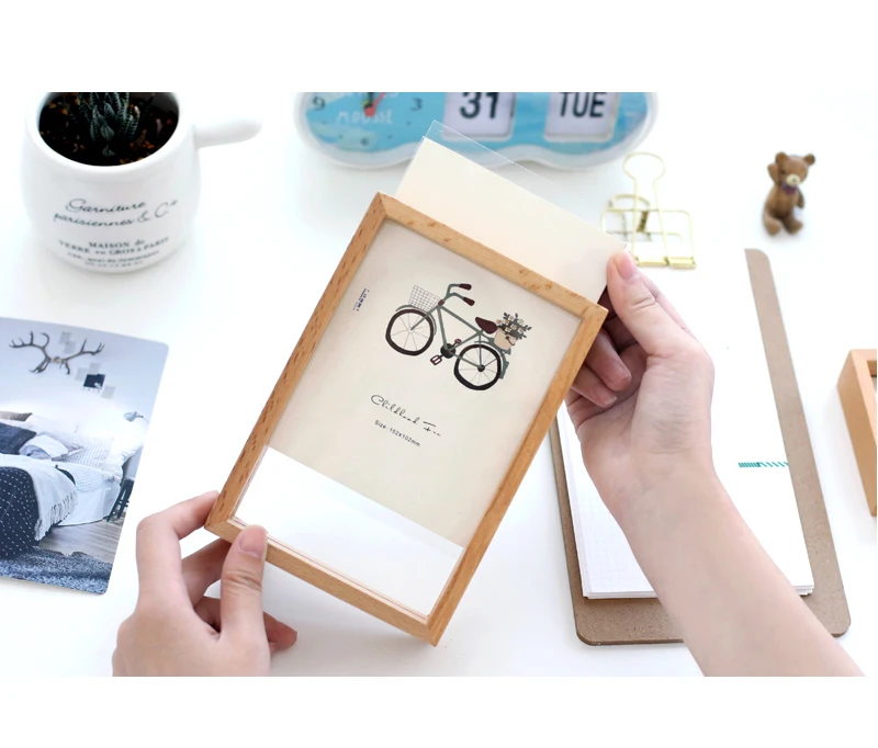 Простая фоторамка из массива дерева креативная 16 дюймовая настольная 6 дюймов 24