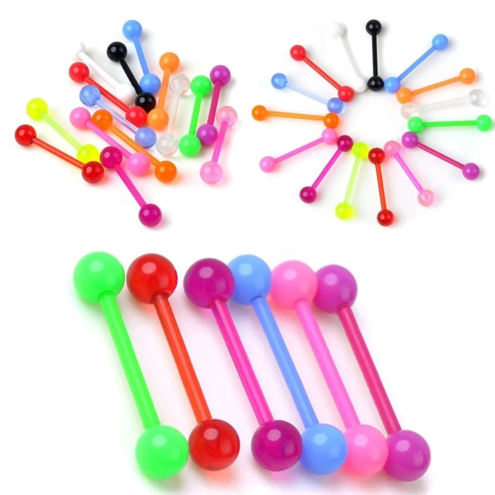 6 шт. гибкие стержни для пирсинга языка| |