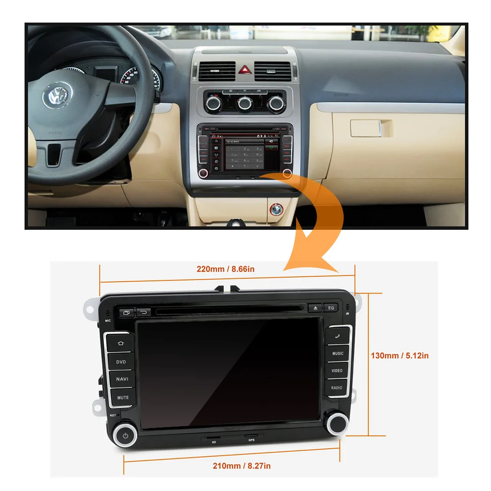 2 два дин gps Quad Core android 6.0 автомобильный dvd плеер ТВ VW Skoda POLO GOLF 5 6 PASSAT B6 CC JETTA TIGUAN TOURAN