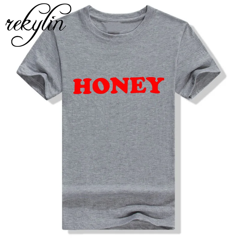 Женская летняя футболка Топы HONEY с буквенным принтом Повседневная хлопковая