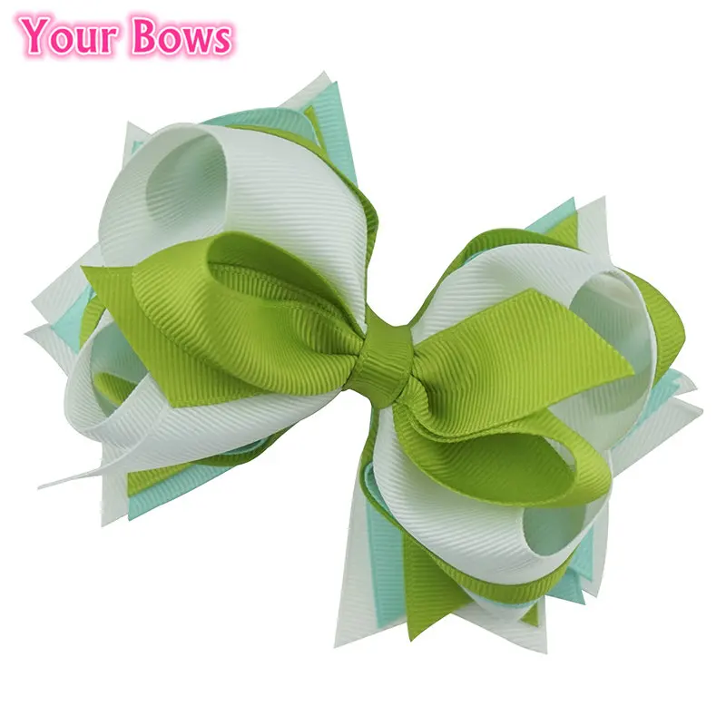 Ваши банты 5-дюймовые однотонные бантики для волос из полиэстера заколки девочек