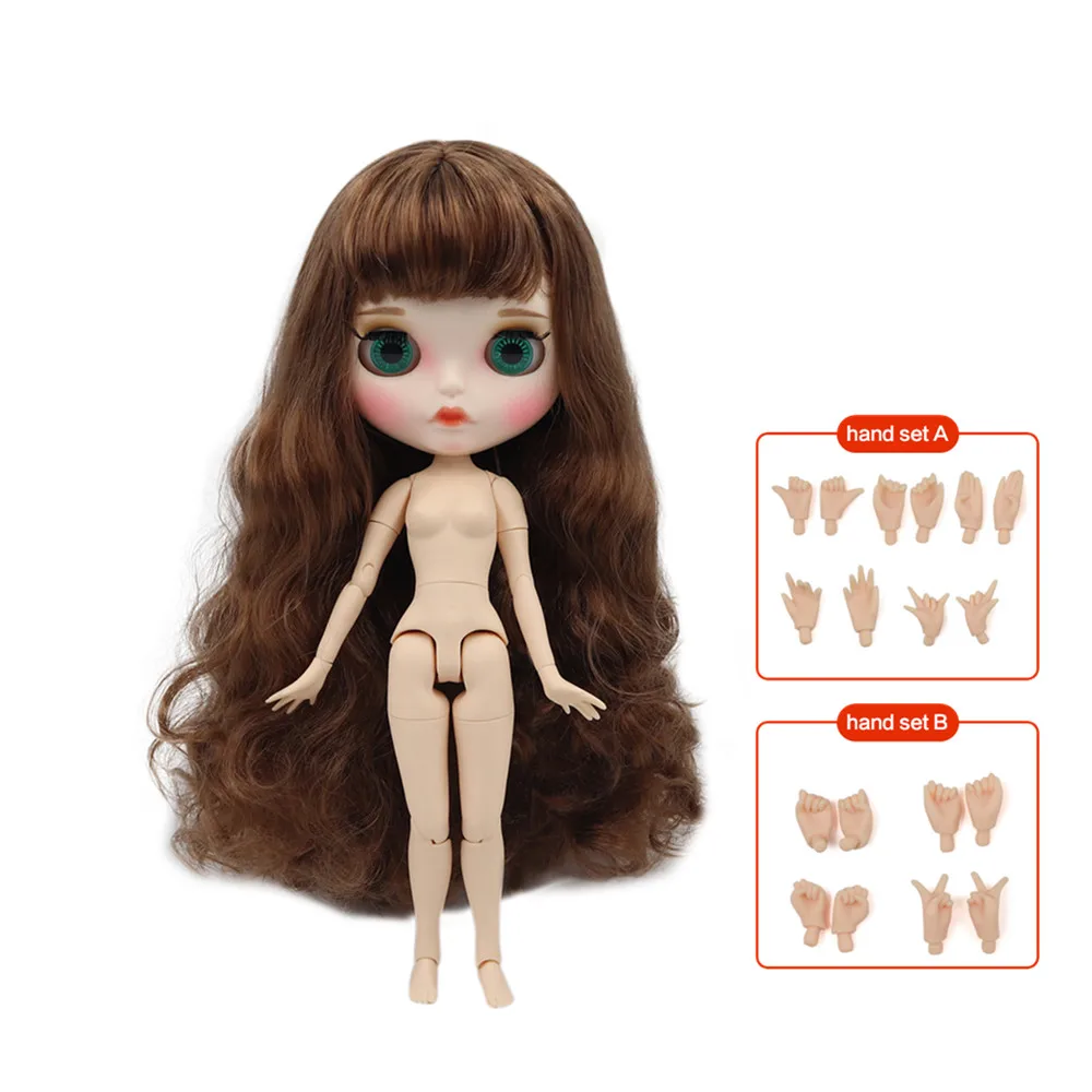 9158 ICY factory blyth кукла Обнаженная соединение тела с ручным набором A& B новая матовая Лицевая панель белая кожа модные куклы подарок Специальное предложение - Цвет: 9158