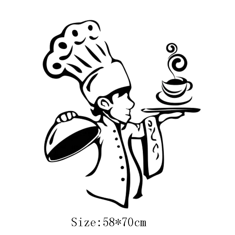 Настенная Наклейка KUCADA chef man для украшения кухни домашний декор роспись