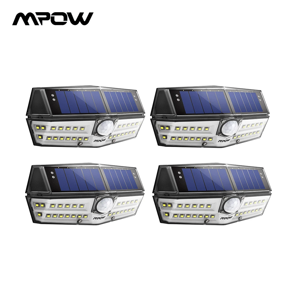 4 упаковки Mpow WL BS30 Солнечный садовый свет 30 светодиодный датчик движения IPX6