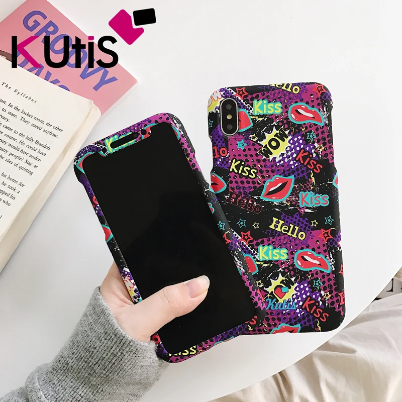 Для iphone XS max чехол 360 Защита передняя + задняя матовая крышка coque для 8plus 8 X 6 6Sp 7 7P