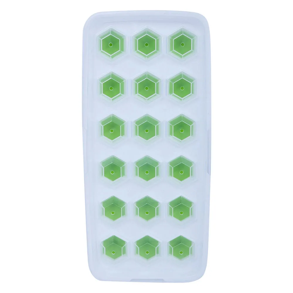 Green 18 grid Силиконовые прямоугольные круглые алмазные формы для кубиков льда лоток для льда с крышкой для морозилки мороженое вечерние виски Коктейльные холодные напитки - Цвет: Green 18 grid
