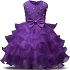Нарядное свадебное платье с цветочным принтом для девочек, праздничный костюм принцессы для девочек, детское платье на день рождения