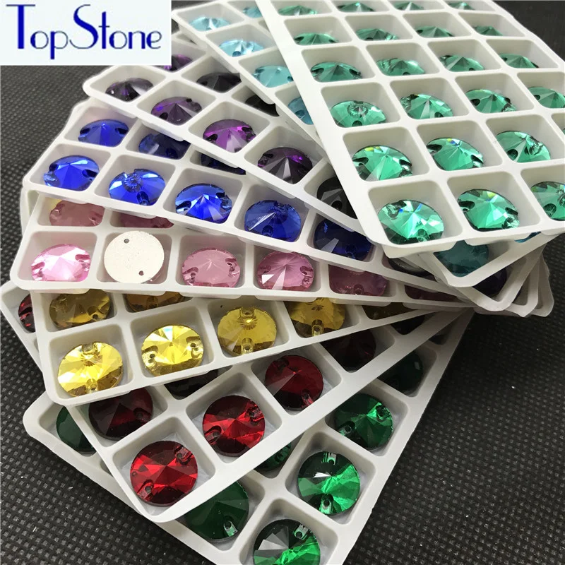 Topstone 14mm 3200 Rivoli Crystal Colors Glass Sew On Rhinestones Sewing Crystals Stones for dress Clothes Crafts Arts | Дом и сад