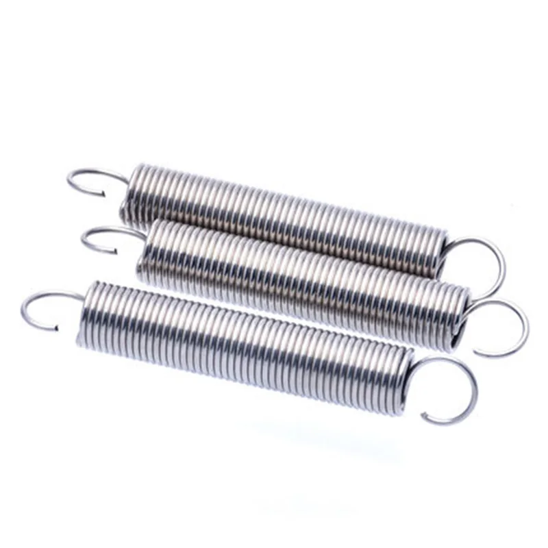 

3pcs 0.5mm Wire diameter Stainless steel Open hooks Tension spring hook springs Outer diameter5mm 65mm-120mm Length