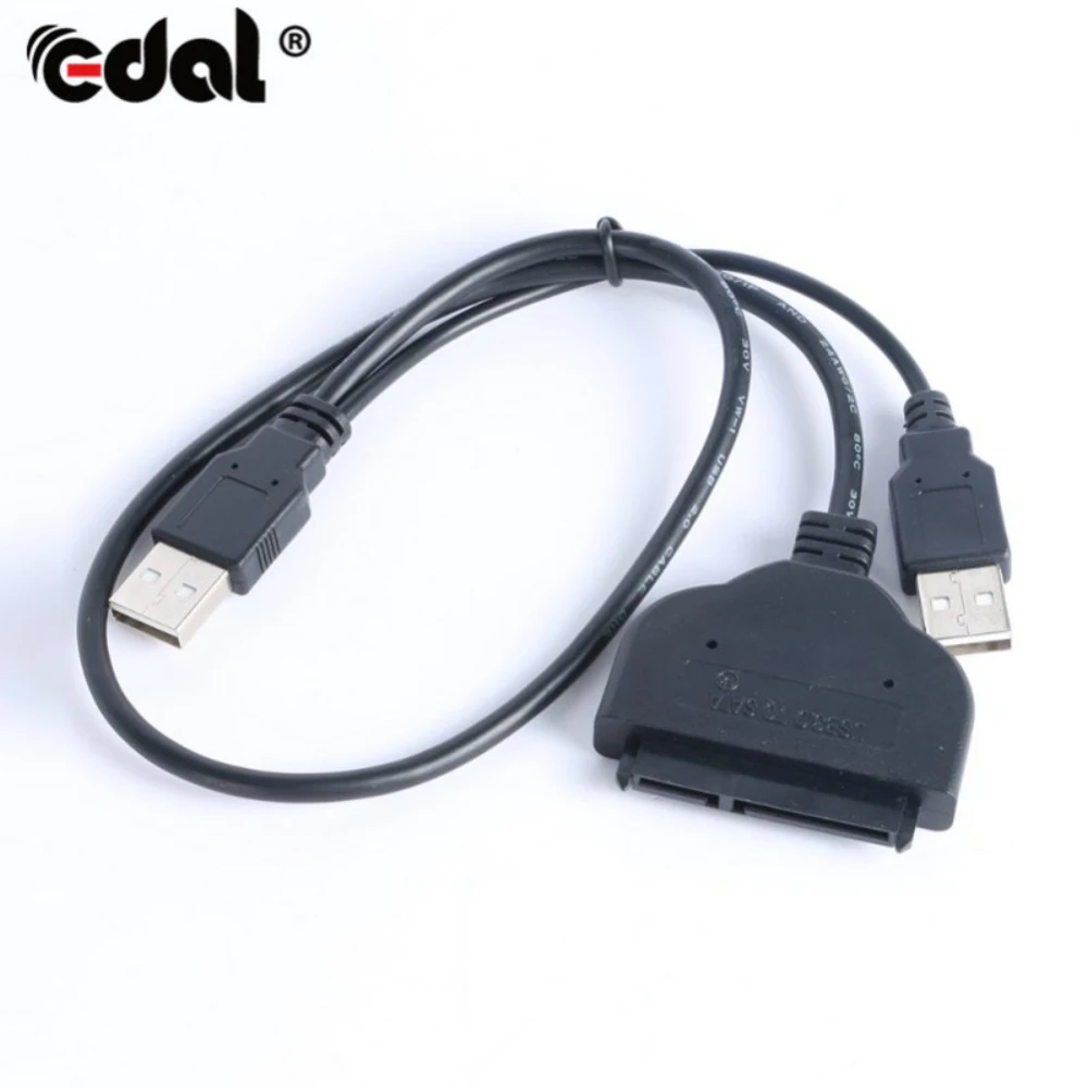 EDAL двойной USB 2 0 к SATA адаптер 22 Pin данных питания кабель легкий привод шнур для 5