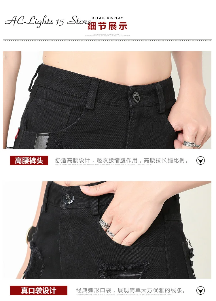 Chic Ring Garter Skinny Shorts High Waist Women Summer Black Goth Girls Harness Thigh Belt Strap Sexy Punk | Женская одежда