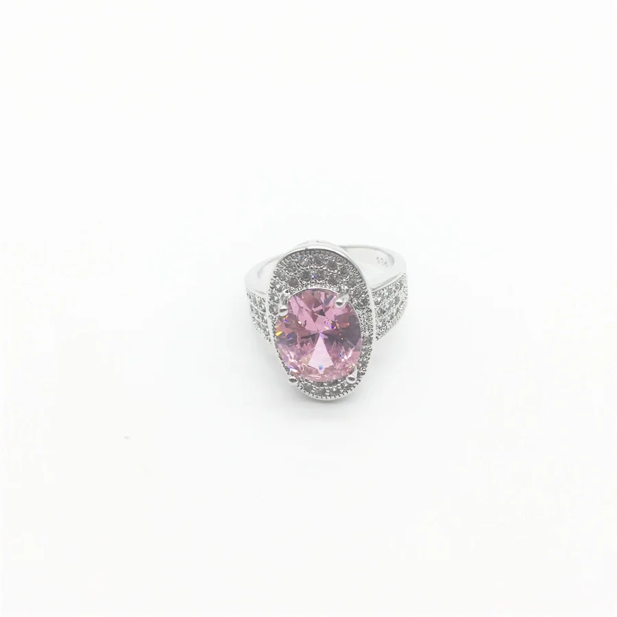 Pink Zircon Costume Silver 925 Jewelry Sets Women Pendant&ampNecklace Ring Earrings With Natural Stones Jewelery | Украшения и
