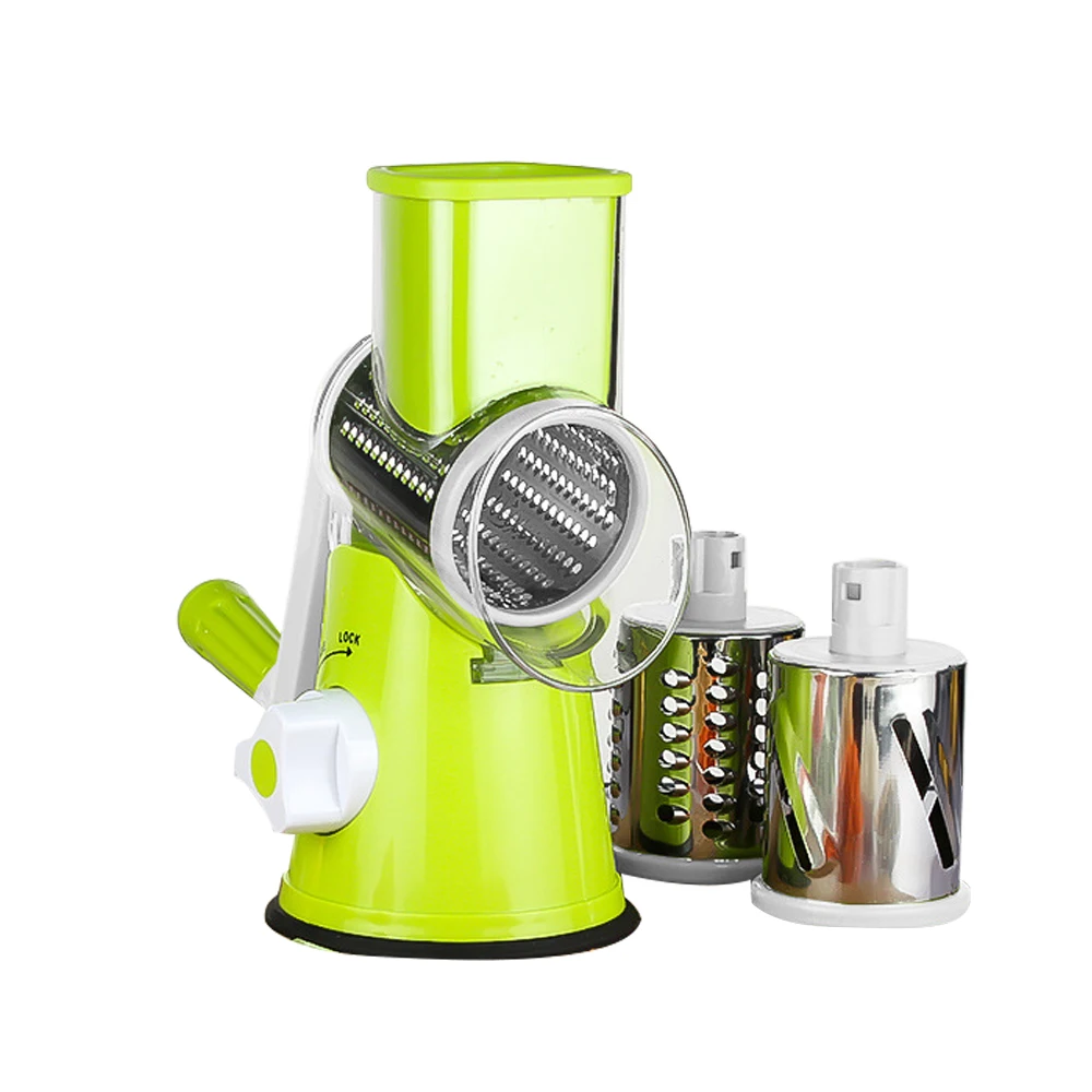 Mandoline Vegetable Slicer Salad Cutter Vegetable Chopper Spiralizer Cheese Grater Potato Julienne Nut Shredder with 3 Blades